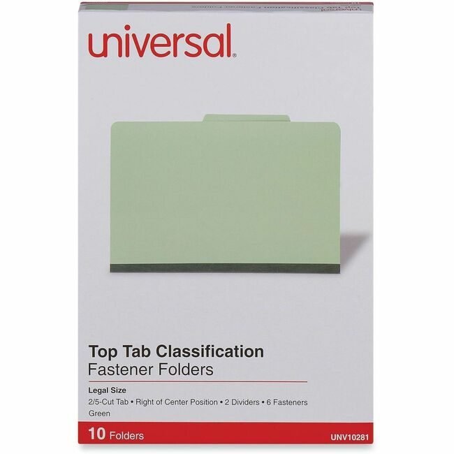 Universal Office Products Folder Psbd 6 SEC Legal Green UNV10281