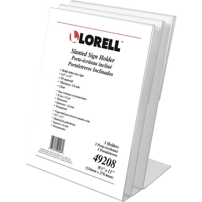 Lorell Holder Sign Slanted Clear LLR49208
