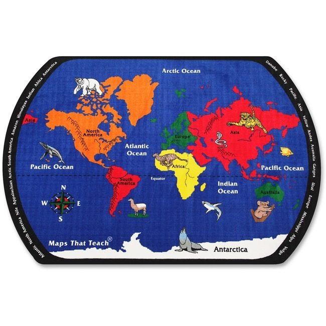 Flagship Carpets Rug Maps Teach 109"X132" FCIFE122-58A