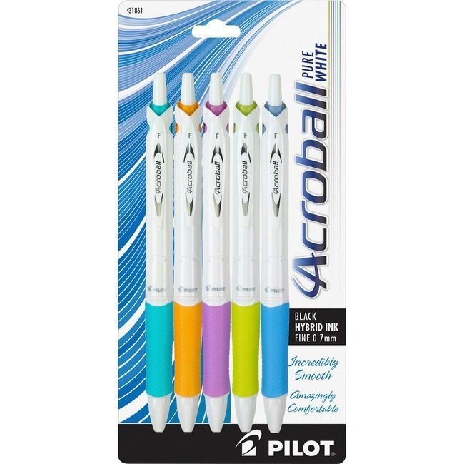 Pilot Corporation of America Pen Acroball 0.7MM Black 5 Pack PIL31861