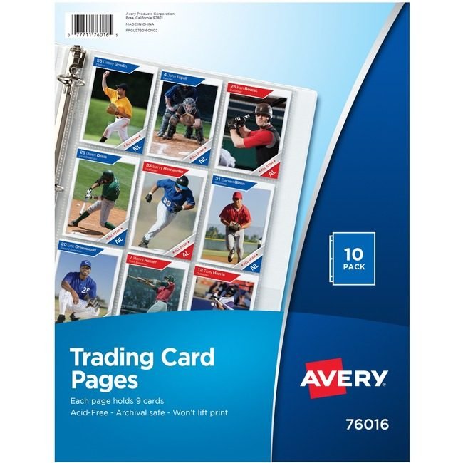 Avery Products Corporation TRADING CARD PAGES 10PK AVE76016