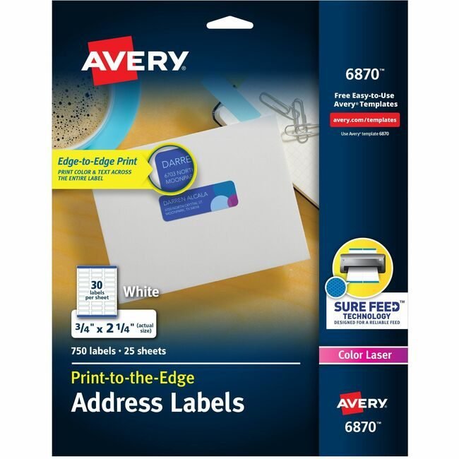 Avery Products Corporation Label Color 3/4X2.25 We 750 AVE6870