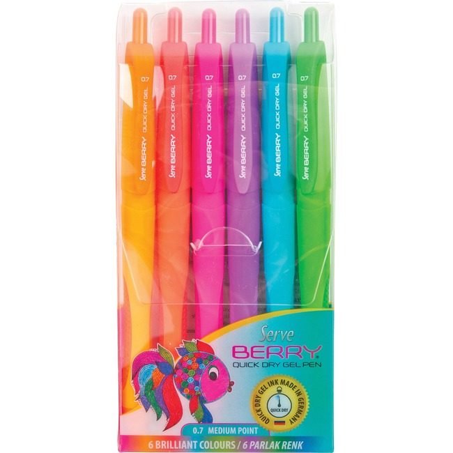 So-Mine Gel Pen Quick Dry 6 PC ST SRVBRGEL07B6KRB