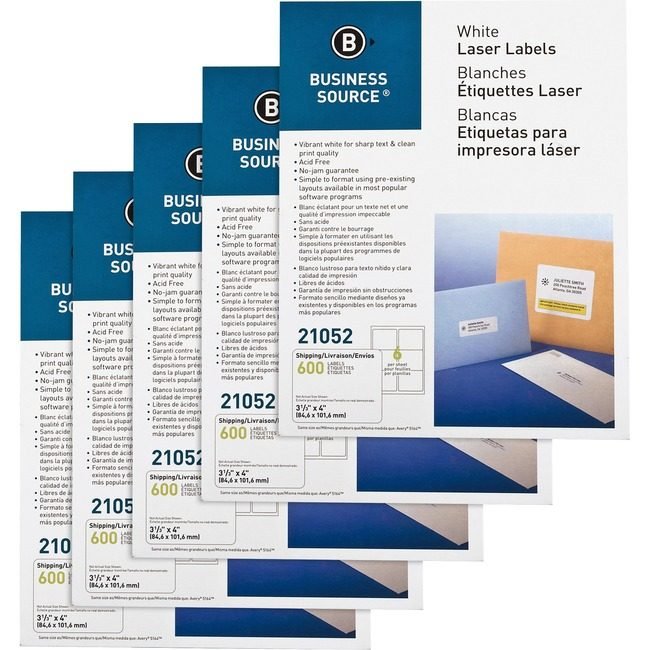 Business Source Label Ij/Lsr 3.3X4 We 600 BSN21052CT