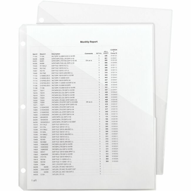 Smead Manufacturing Co. Jacket File 3HOLE Slash Clear SMD89506
