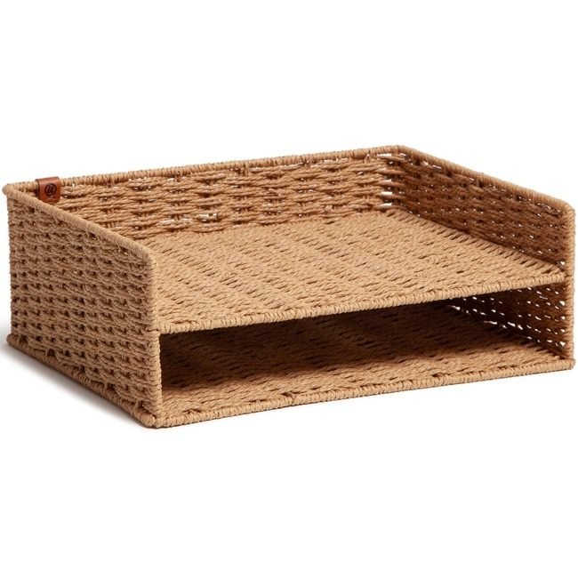 U Brands Tray Paper 2TIER Woven Brn UBR6085U0106
