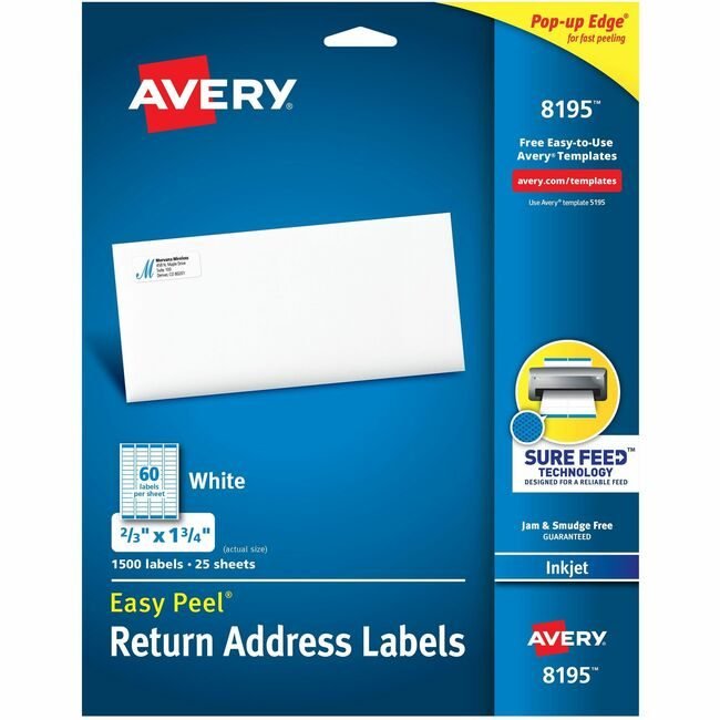 Avery Products Corporation Label Rtn Add 60UP Ij AVE8195