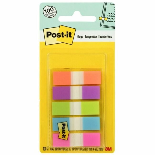 3M Company Flags 1/2" 100 Count Brights MMM6835CB2