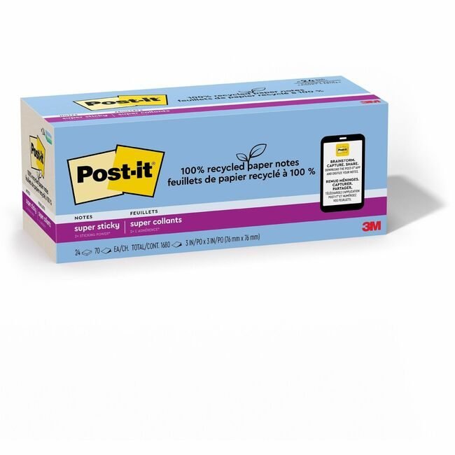 3M Company Supersticky Recycled 3X3 MMM654R24SSTCP