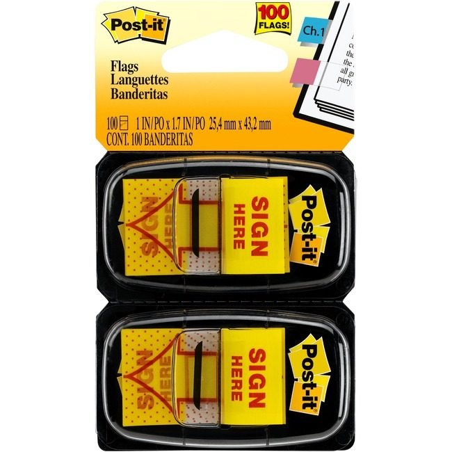 3M Company Flags Signhere 1" 100 Count Yw MMM680-SH2