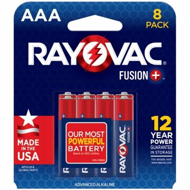 Energizer Holdings Rayovac Battery Fusion Alk Aaa 8 RAY8248TFUS1CT