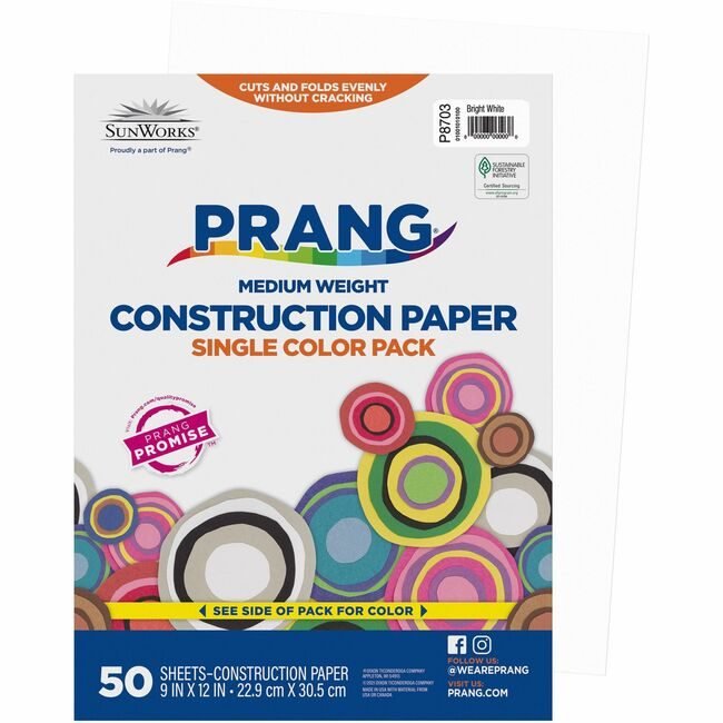 Pacon Corporation Paper Constr 9X12 Bwe 50SH PAC8703