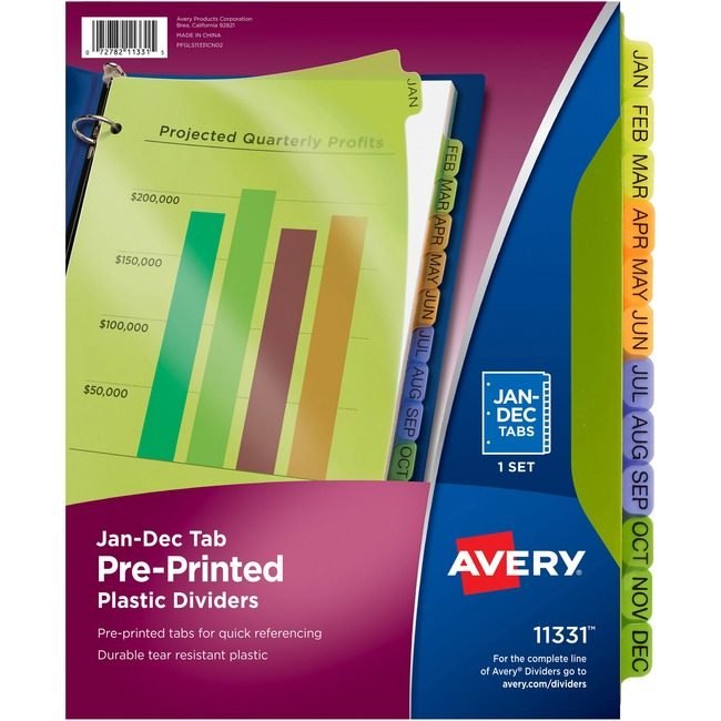 Avery Products Corporation Dividers Plastic Jan-Dec AVE11331