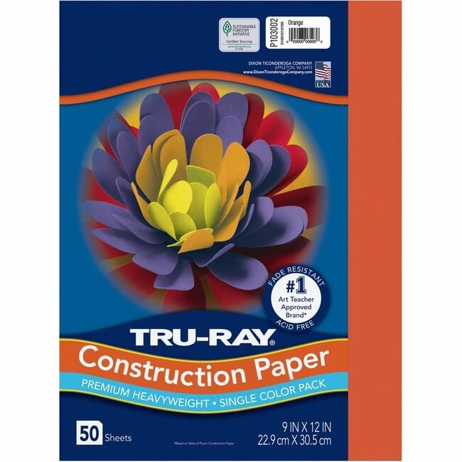 Pacon Corporation Paper Const 9X12 Ornge 50SH PAC103002