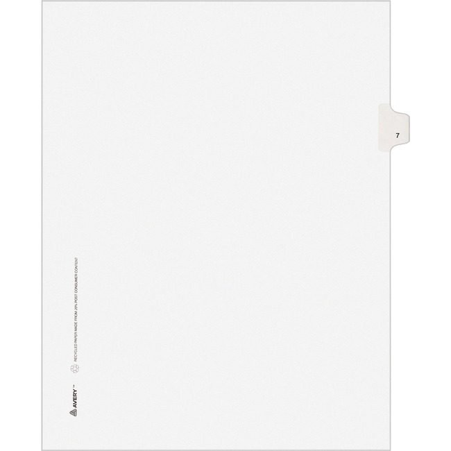Avery Products Corporation Dividers Index Sidetab 7 AVE11917