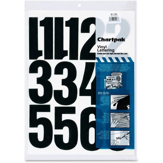 Chartpak Numbers Vinyl 4" Black CHA01193