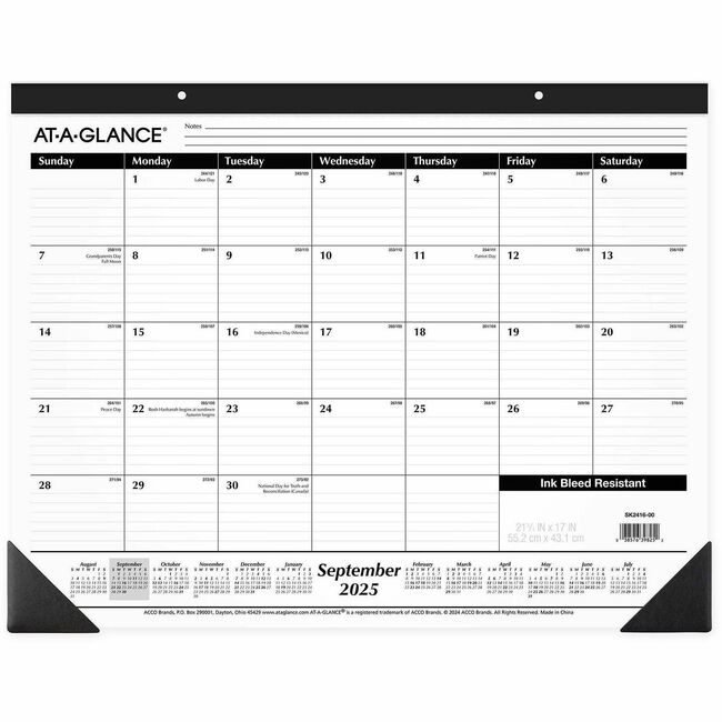 ACCO Brands AT-A-GLANCE Calendar Dskpd 16MNTH Acadm AAGSK2416-00