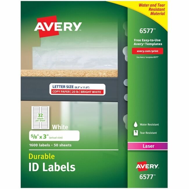 Avery Products Corporation Label Perm Laser 5/8X3 We AVE6577
