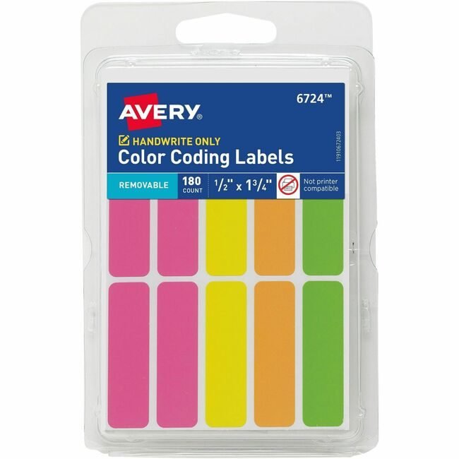 Avery Products Corporation Label Hw Neon 10UP AVE06724