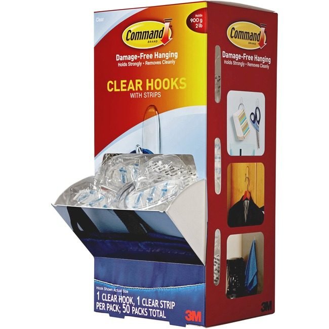 3M Company Hook Medium 50/PK Clear MMM17091CLRCABP