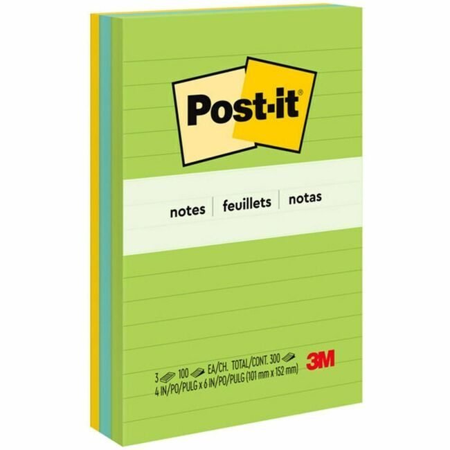 3M Company Note Post-It 4X6 3 Pack Lined MMM660-3AU