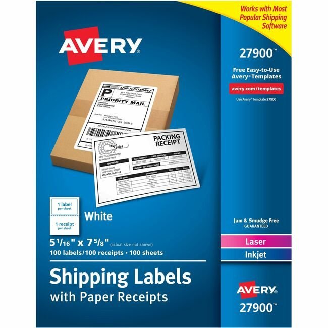 Avery Products Corporation Labels Ship W/Rec 100BX Wt AVE27900