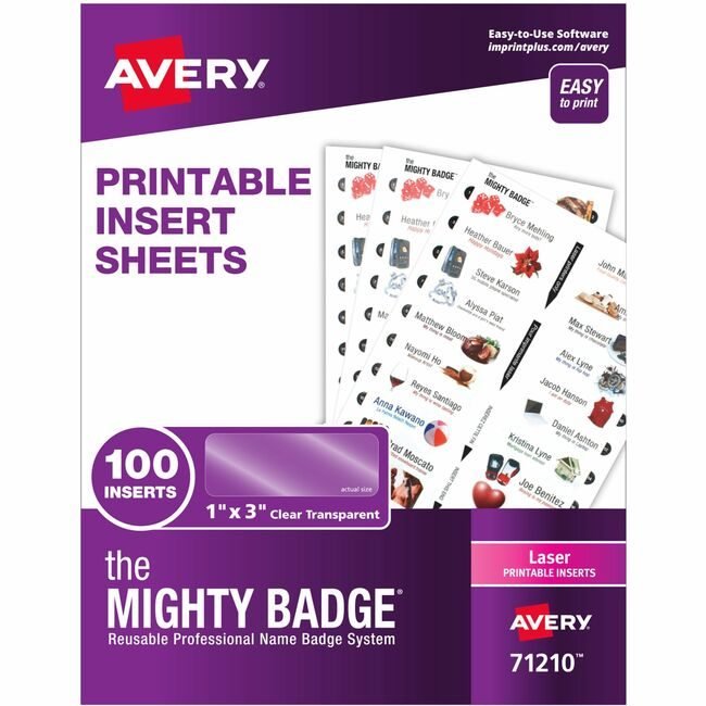 Avery Products Corporation Insert Badge Lsr Clear 100 Pack AVE71210