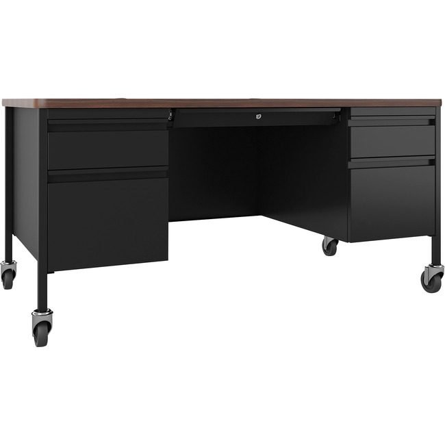 Lorell Desk Teach Mob 30X60 Bk/Wal LLR66945