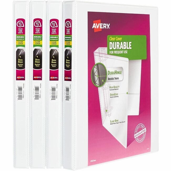 Avery Products Corporation Binder Dv .5" White 4 Pack AVE03362