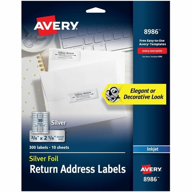 Avery Products Corporation Label Inkjt Foil Address AVE8986
