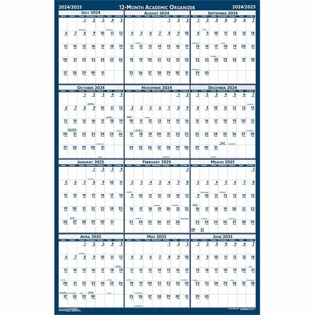 House of Doolittle Wall Academic Cal Lam 24X37 HOD395
