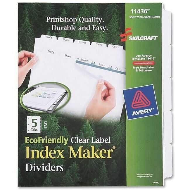Varies / verify SKU SKU-LEVEL VERIFICATION REQUIRED Set Dividers Indx Makr 5 TAB W NSN6006981