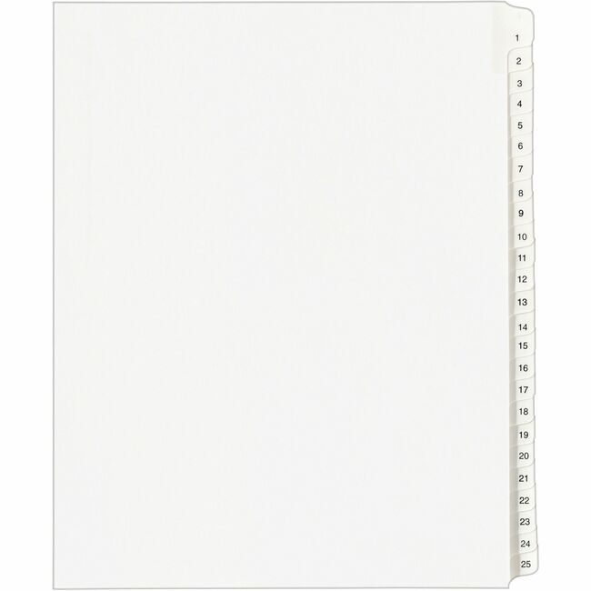 Avery Products Corporation Dividers Index Sidetab 1-25 AVE01701