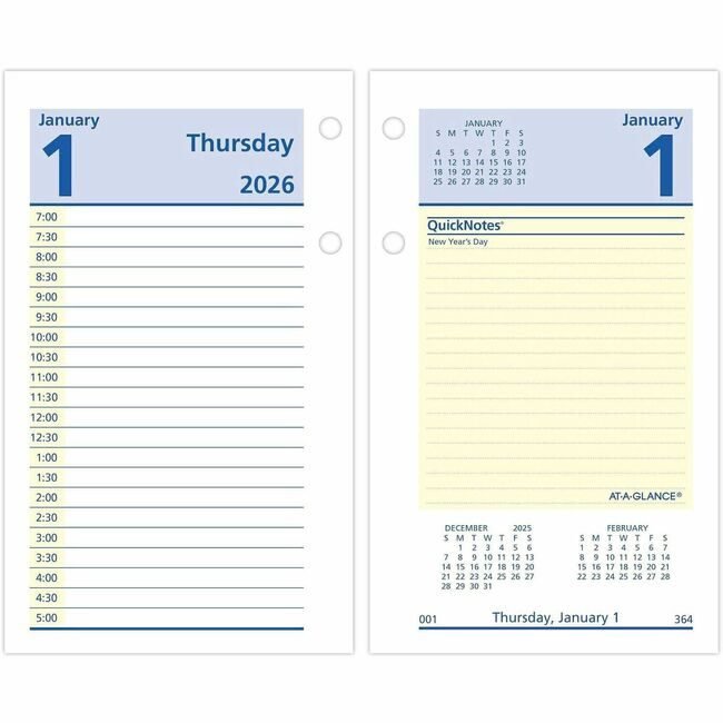 ACCO Brands AT-A-GLANCE Refill Calendr Dsk Dly Qknt AAGE517-50
