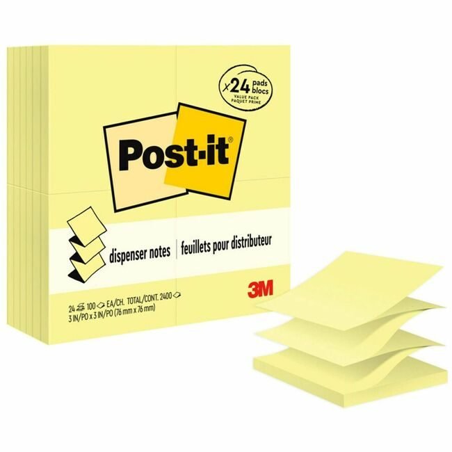 3M Company Note Popup 3X3 24 Pack Canary MMMR330-24VAD