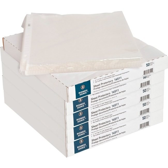 Business Source Protector Sheet Suprhvy Clear BSN16511CT