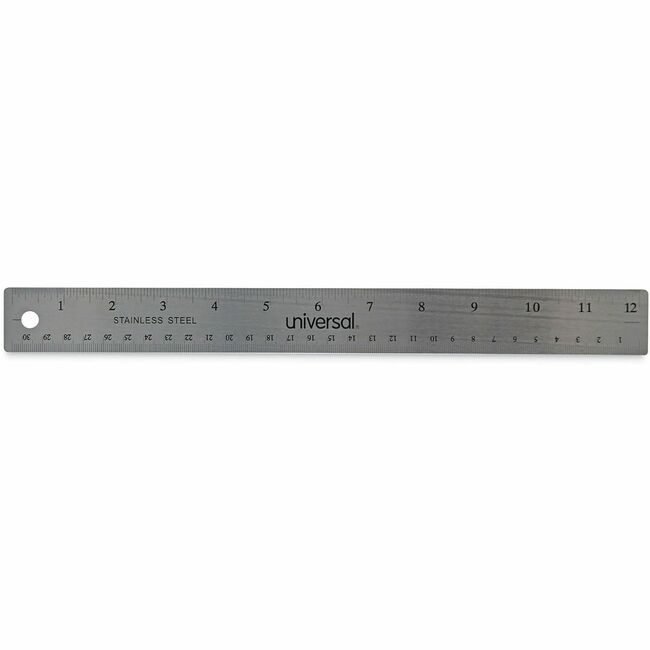 Universal Office Products Ruler 12" Stst Crk Bckng UNV59023