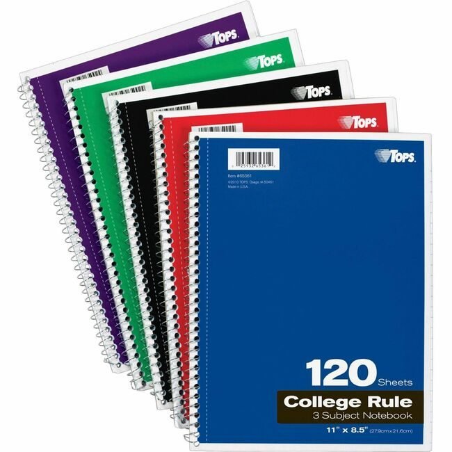 TOPS Products Notebook Wrbnd 3-SUB 120SH TOP65361