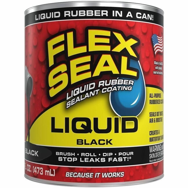 Swift Response, LLC Flex Seal Rubber Liquid 16FL Oz Black FLXLFSBLKR16