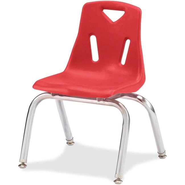 Jonti-Craft, Inc. Chair Stack Chrome 12"H Red JNT8142JC1008