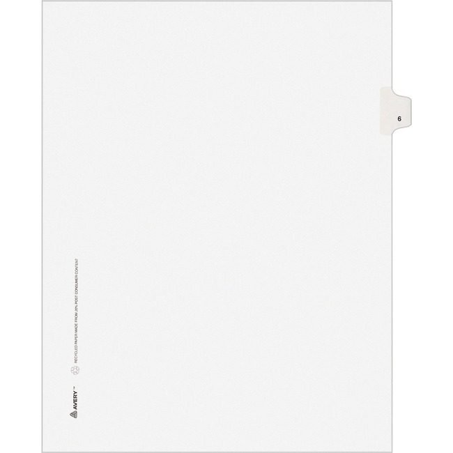 Avery Products Corporation Dividers Index Sidetab 6 AVE11916