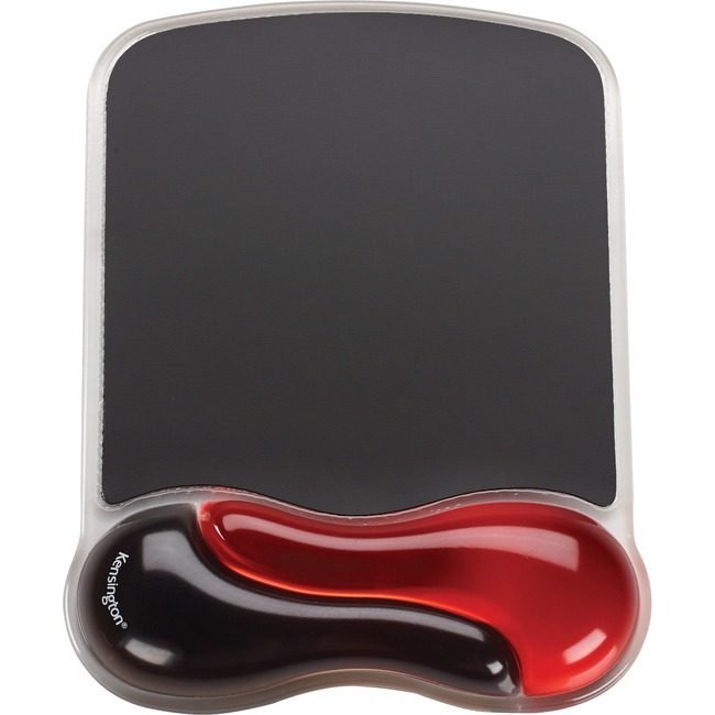 ACCO Brands Kensington Wristrest Msepad Gel Rd/Bk KMW62402