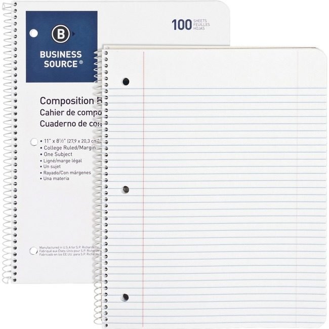 Business Source Notebook Wirebnd Cllg 100SH BSN10968