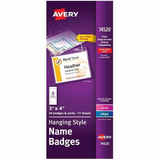 Avery Products Corporation Holder Badge Neck 3"X4" 50 AVE74520